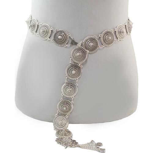 Jewelry Waist belly dance Tribal Chic Color Metal Tassel Cap Belt Chain Wholesale Body Chains Beach Statement Jewelry