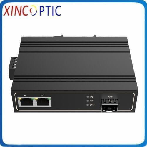 1Single Fiber+2RJ45, SM 1310/1550nm, 20km, SC,2-port Megabit Industrial Ethernet Fiber Switch/Media Converter