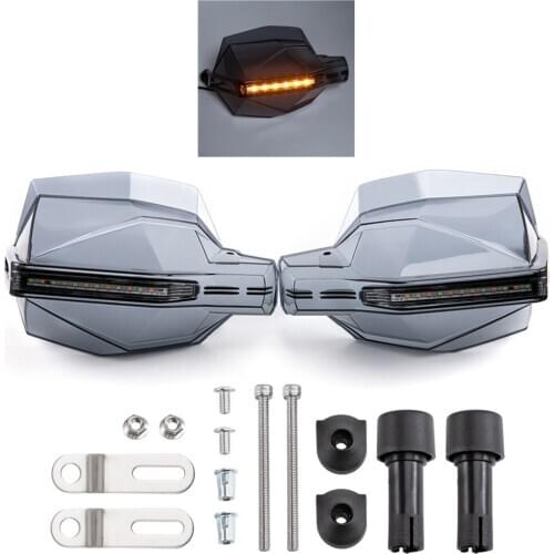 1Pair Motorcycle Handle Protector Proguard System Guard 7/8" Handguard + LED Signal Light lamp Motocross ATV Scooter Hand Guards