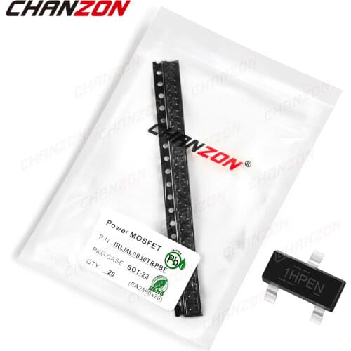 20Pcs IRLML0030TRPBF SOT-23 Power SIC Mosfet Transistor Bipolar Junction BJT Powerful Tube Fets SMD 5.3A 30V Integrated Circuits