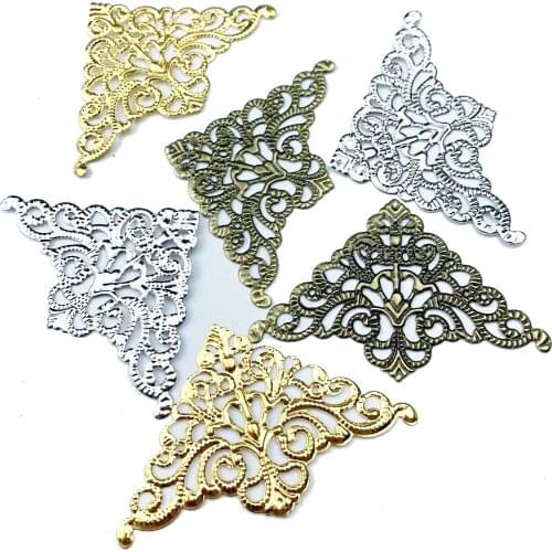 20Pcs Mix Color Metal Crafts Connectors Antique Filigree Wraps Diy Embellishments For Scrapbooking Gift Home Decor 36mm
