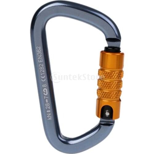 28KN Professional Safety Master Lock D Shape Auto Locking Carabiner Rock Climbing Buckle Equipment Outdoor Tool