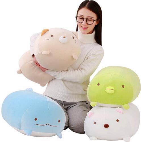 4 Animals 28-90cm White Bear Cushion Penguin Stuffed Plush Toy Cat Pillow Birthday Gift for Girl Present Sofa Sleeping Cushion
