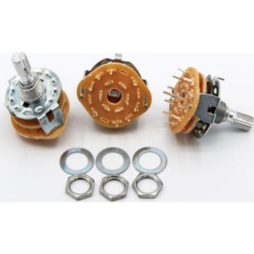 5PCS RS25 Shaft Panel Mount 1P11T 2P4T 2P5T 2P6T 3P3T 3P4T 4P3T Rotary Switch Selector Band