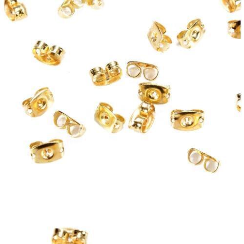 50PCS Gold clasps tips butterfly earrings nail plate jewelry Cap