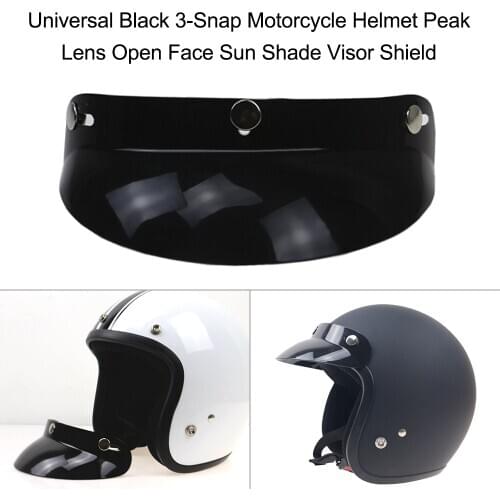 Motorcycle Racing Accessories Anti-fog Anti-UV Universal Black Visor Peak Lens Open Face Sun Shade for 3-Snap Motorcycle Helmet