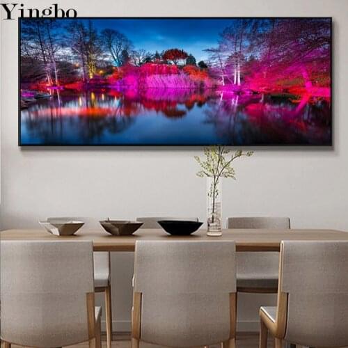 Diamond Mosaic Elephant Beads Embroidery Large forest red tree landscape 5D DIY Diamond Painting Modular Painting Decorative