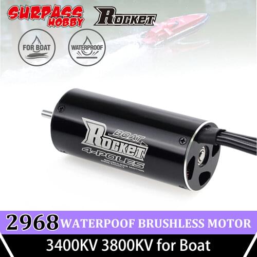 SURPASS HOBBY ROCKET 2968 3400KV 3800KV Brushless Motor Sensorless 4Pole Waterproof for RC Boat Traxxas Blast Feilun FT011 FT012
