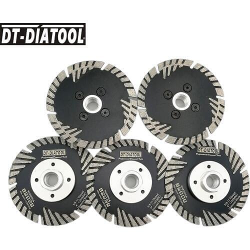 DT-DIATOOL 5pcs 105mm Hot Pressed Diamond Turbo Blade With Slant Protection Teeth 4" Diamond Cutting Blades With 5/8-11 Thread