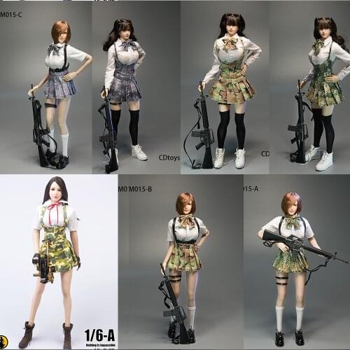 Cdtoys TYM106/M015/M014 1/ 6 Female Soldier Tactical Python Uniform Skirt Pleated Skirt Suit Digital Camouflage Armed Skirt