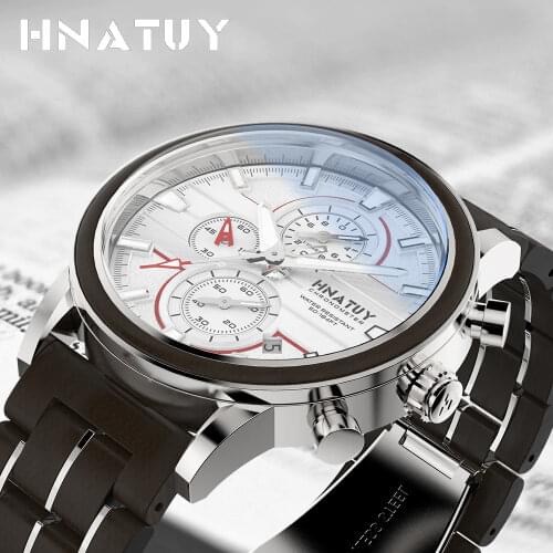 Hnatuy Mens Watch Quartz Watches Fashion Luxury Stylish Wood Timepieces Chronograph Military Quartz Watches in Wood Gift Box
