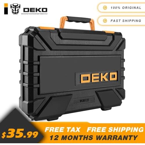 DEKO 22 Pcs Professional Car Repair Tool Set Auto Ratchet Spanner Screwdriver Socket Mechanics Tools Kit W/ Blow-Molding Box