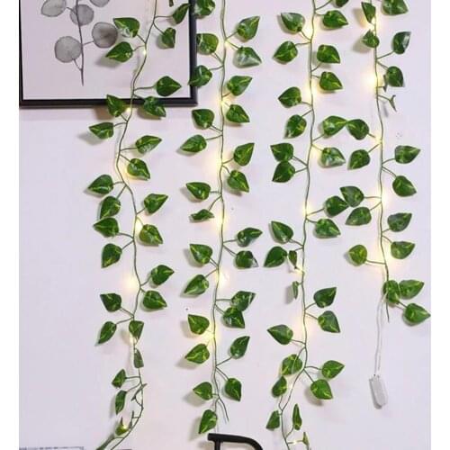 Strings Light Decorative Eco-friendly Scindapsus Shape Artificial Ivy Hanging Light for Home Decoration Beautify The Environment