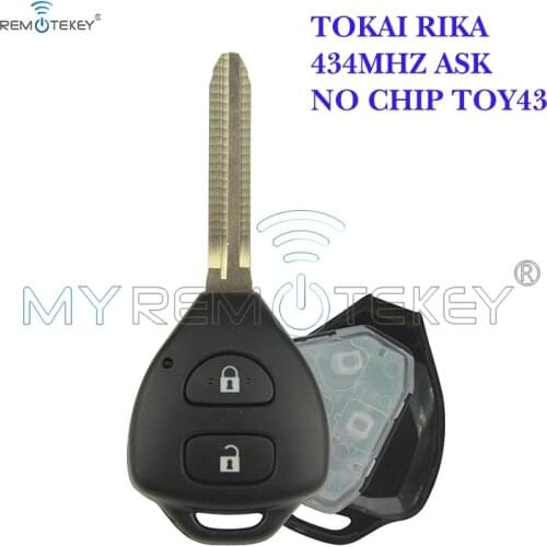 Remtekey TOKAI RIKA Remote key 2 button TOY43 434Mhz for Toyota HILUX+434mhz