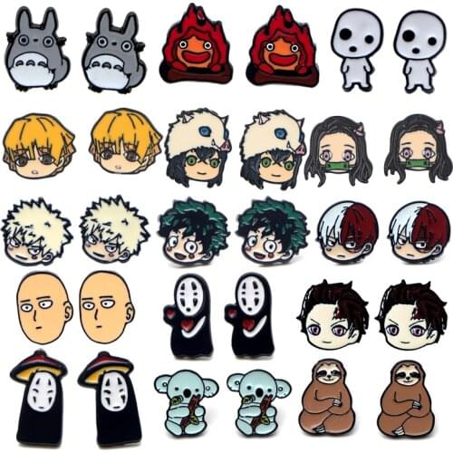 DZ763 New Cute Anime Stud Earring Cartoon Sloth Earring Silver-color Handmade Earrings Koala Jewelry Gifts Children1