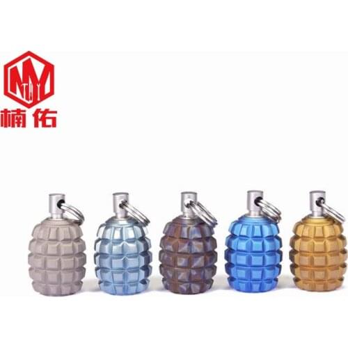 EDC Multifunctional Tool Pendant Mini Grenade Shape Titanium Alloy Paracord Knife Beads And Toothpicks Fingertip Toy