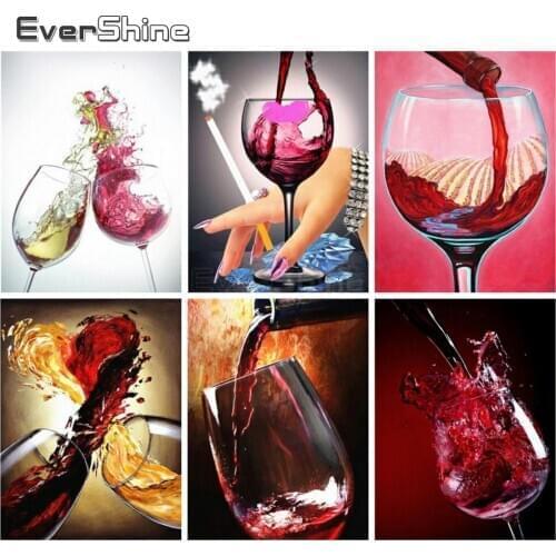 EverShine Diamond Painting 5D Full Square Cross Stitch Diamond Embroidery Mosaic Sale Wine Rhinestones Art Home Decoration
