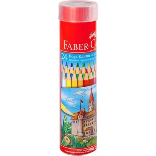 Faber Castell Crayon 24 Color Metal Tube Dry Paint Metal Tube 24 Color