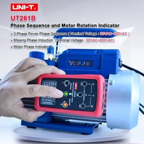 UNI-T UT261B Phase Sequence and Motor Rotation Indicatiors Phase Sequence Missing Phase Motor Rotation
