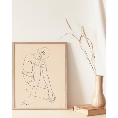 Woman Body Fine Line Print Abstract Art Drawing Picture Canvas Painting Scandinavian Wall Art Poster Minimalist Boho Home Decor