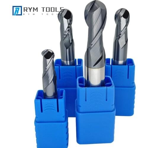Hrc50 1pc Ball Nose End Mill Tungsten Carbide Cnc Router Bit 1mm 6mm 8mm Endmill AlTiN Coating Milling Cutter Tools