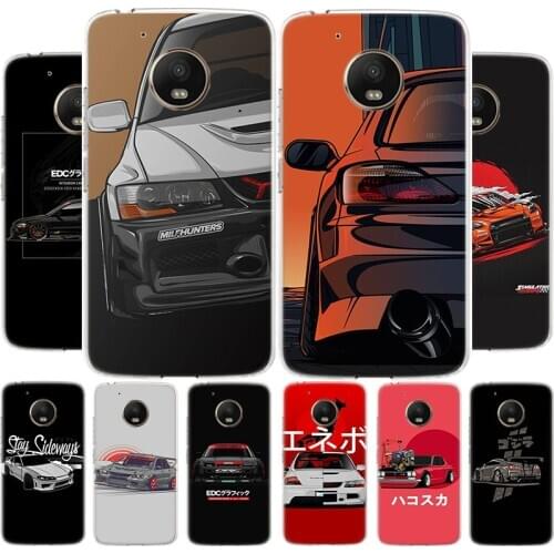 Cool Japan JDM Sports Car Comic Phone Case For Motoralo Moto G8 G7 G6 G5 E6 E5 E4 S PLUS PLAY POWER OneMacro Cover Coque soft Si