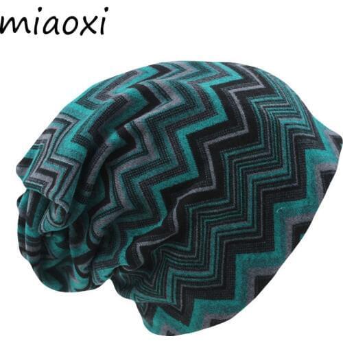 Miaoxi Hot Sell 8 Colors Vintage Striped Women Warm Beanie Top Fashion Lay Casual Winter Hat Hip-Hop Cap Gorro Girl Touca Sale