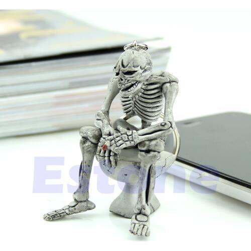 Fashion Creative Toilet Purse Bag Rubber Skulls KeyChain Keyring Gift Key Chain