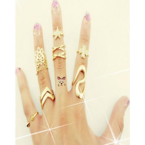 Legenstar 6pcs/lot Unique Adjustable Ring Set Punk Style Gold Color Knuckle Rings For Women Midi Finger Knuckle Rings Ring Set