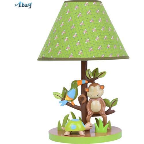 Lovely Cartoon Resin Monkey Table Lamps Creative Kids Room Light Home Deco Children study bedroom desk lamp boys Birthday Gift