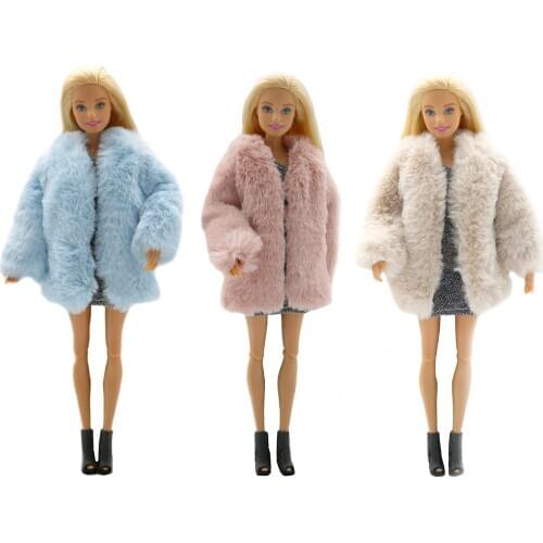 2019 Newest Gorgeous Plush Coat Winter Clothes Handmade Fashion Rabbit Plush Overcoat Cape For 1/6 BJD Xinyi Barbie Doll Clothes