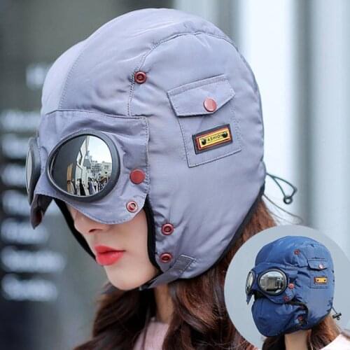 2022 New original design fashion warm cap winter men winter hats for women kids waterproof hood hat with glasses cool balaclava