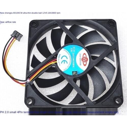 New 8010 8cm 80mm X 10mm slim Fan 3 Line Double Ball Bearing DF128010BM 12V 0.18A 3800 Rpm Cooling