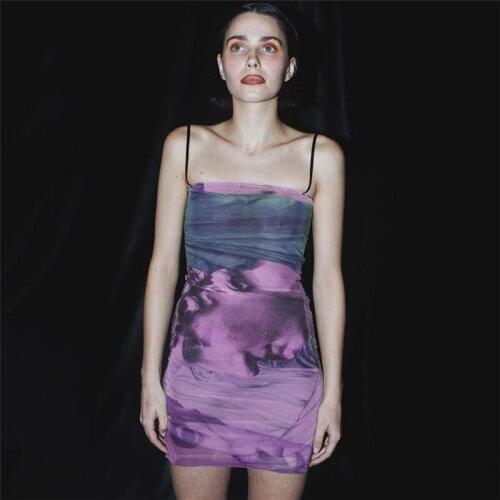 2021 Summer Spaghetti Strap Sundress Elegant Fashion Print Cottagecore Dresses Holiday Sleeveless