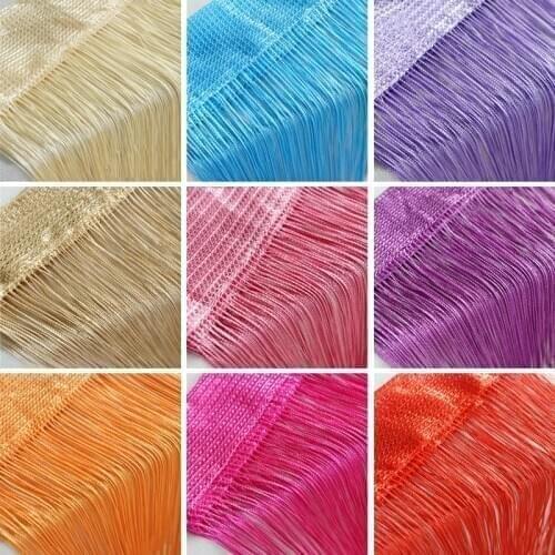 Multi-color thread curtains with tassel curtains for living room doors, walls and windows with a width of 100cmx200cm