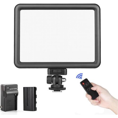 QZSD LED Video Light Portable Dimmable Camera Photo Light Panel for DSLR Camera Camcorder with Battery, Charger Remote Control