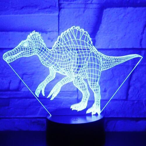 3D LED Night Light Dinosaur Spinosaurus Acanthosis Come with 7 Colors Light for Home Decoration Lamp Amazing Visualization