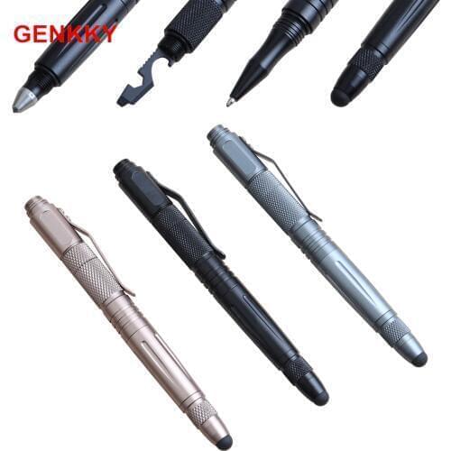 Tactical Pen Self Defense Tool For Survival Military Metal Stylus Pen Glass Breaker Ballpoint Pen Multi Tool 2 Extra Refill Ink