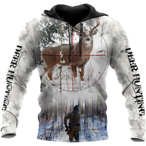 Tessffel 3DPrint Camo Deer Hunting Tattoo Animal Hunter Men/Women NewFashion Jacket Zip Funny Hoodies Long Sleeve Streetwear S13