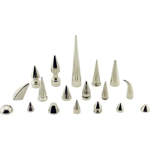 All Kinds of Silver Bullet Spikes Rivets For Leather Punk Studs and Spikes For Clothes Thorns Patch Tachas Para Ropa Remaches