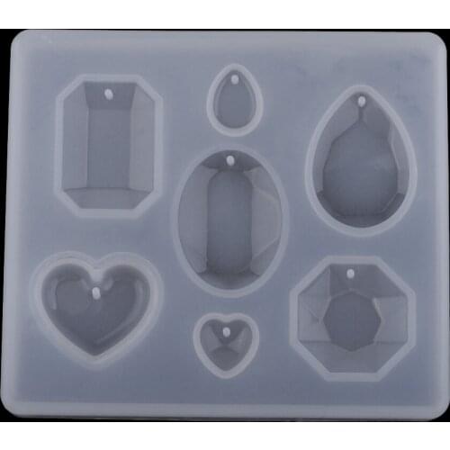 1 Set Gem Design Silicone Pendant Molds DIY Resin Casting Jewelry Mould Craft Tool