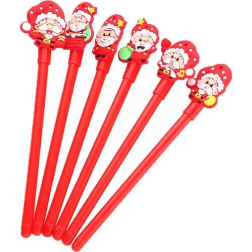 1pc Kawaii Santa Claus Gel Pen Creative Cartoon Christmas Black Signature Pen Cute Student Office School Supplies Stationery