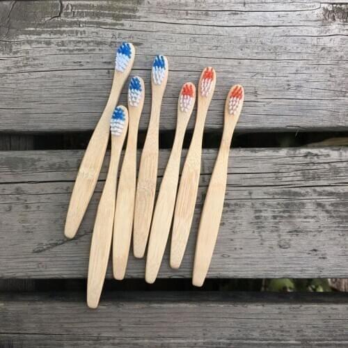 100PC Childrens Bamboo Toothbrush Kids Soft Eco Biodegradable Plastic-Free Toothbrushes Oral Care Tooth Brush logo customize