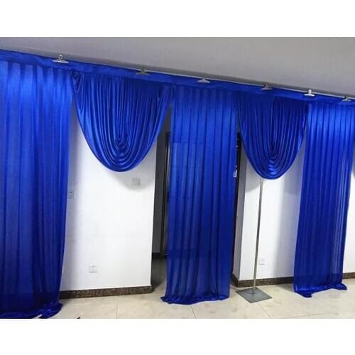 10FT Long Stylist Designs Burgundy Color Wedding Swags Backdrop Party Celebration Stage Background Swags Ice Silk Wall Drapes