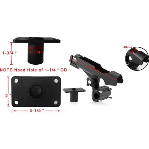 2pcs Fishing Support Rod Holder/ Bracket, Kayaking Yacht Fishing Tackle Tool, 360 Degrees Rotatable With Screws For Boat