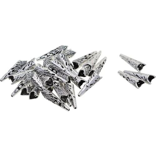 30pcs Horn Tassel Caps End Caps Metal Caps End Parts for Kumihimo Ribbons