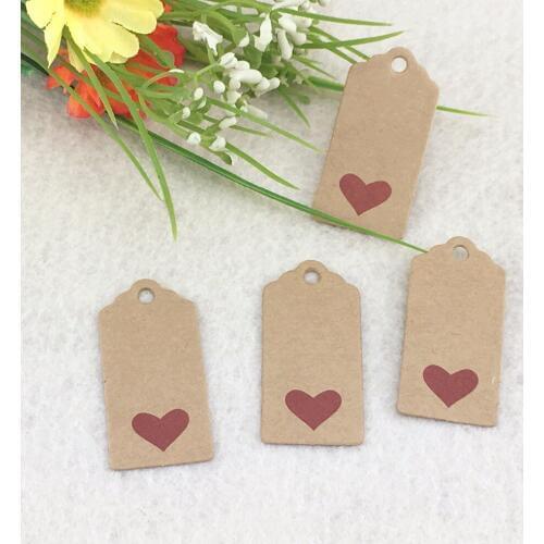 300 pcs White Brown Kraft Paper Tags Scallop Head Label Luggage Wedding Note Blank Price 4x2 cm