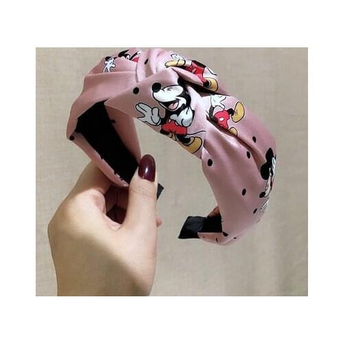 Disney Mickey mouse headband hair doll accessories bowknot wide-brimmed female headband net cartoon hair hoop