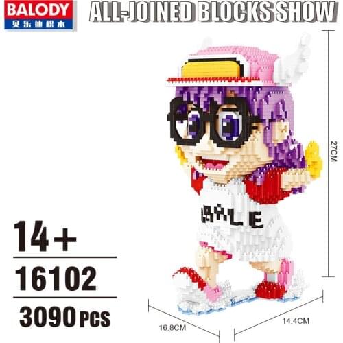 Balody Mini Blocks Arale Anime Auction Figures Cartoon Bricks Building Toy Brinquedos for Children Christmas Gifts Girl Present