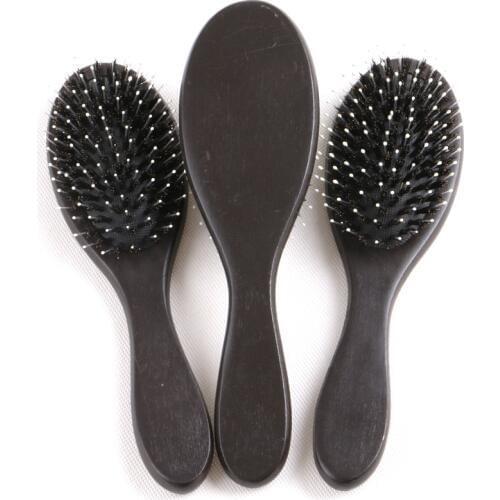 FREE Shipping 15 Pieces wooden-handle dark brown or varnish color soft bristle salon hair brush hair combs